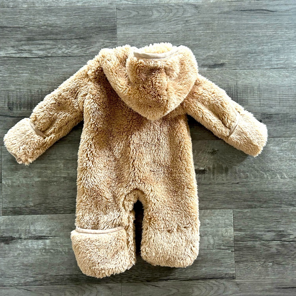 Newborn Nike Cozy Tan Fleece Baby One Piece - Picture 3 of 4